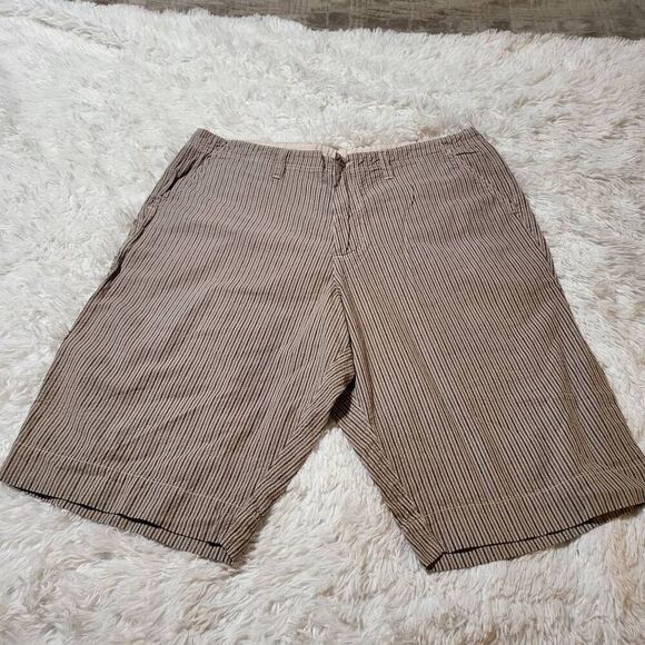 Weekendz off men tan stripe texture short 36x13 - Picture 2 of 4